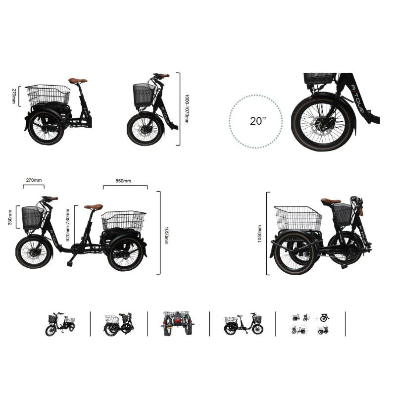 Aitour Folding Electric Trike Heal Mini 250W