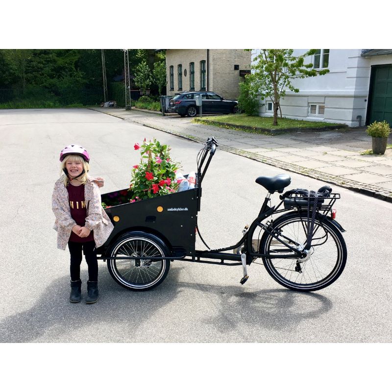 AMCargoBikes Kindergarten Cargo Electric Tricycle – Black
