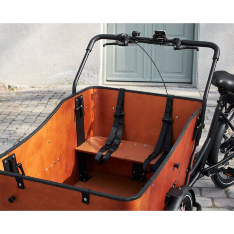 AMCargoBikes Ultimate Harmony Cargo Electric Tricycle – Black/Woodgrain – Updated Model