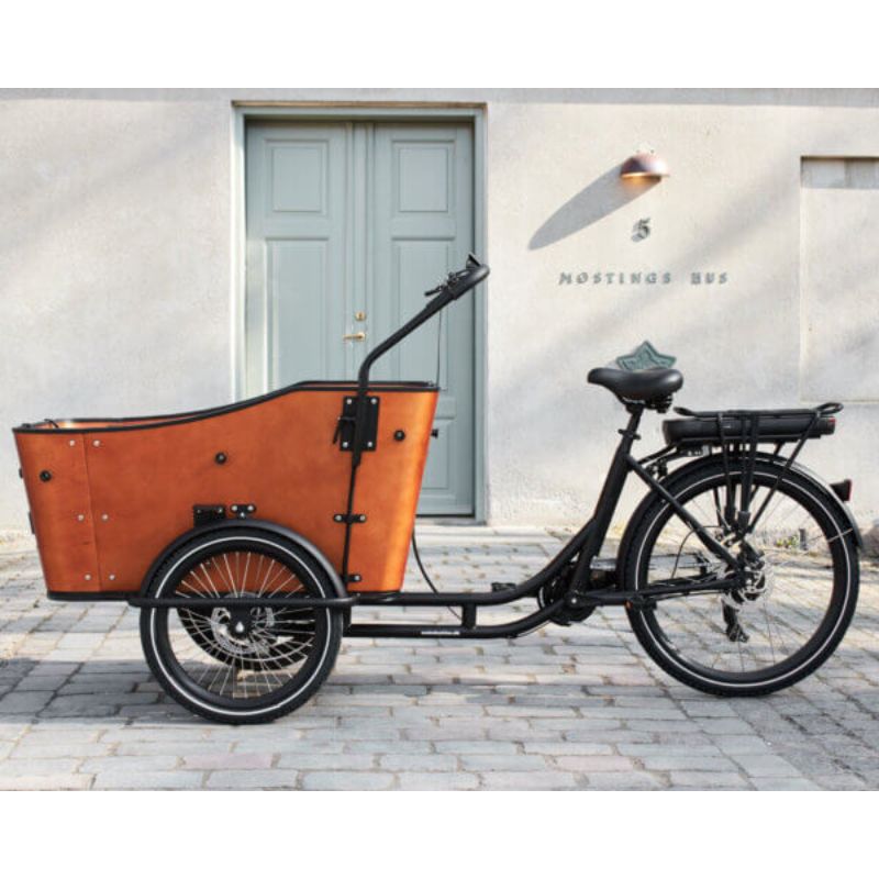 AMCargoBikes Ultimate Harmony Cargo Electric Tricycle – Black/Woodgrain – Updated Model
